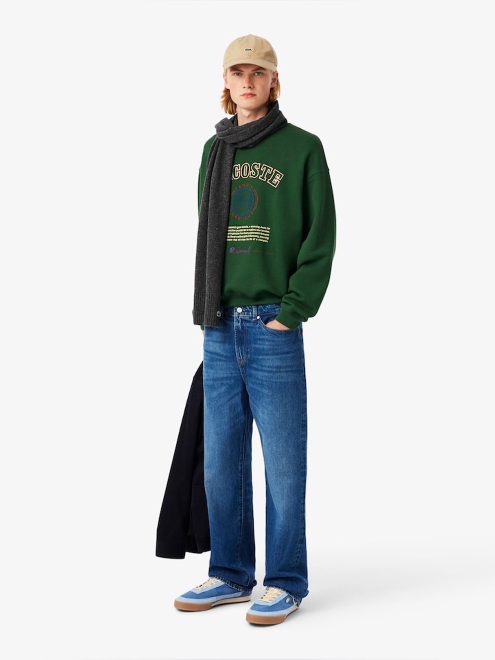 NWT Lacoste Men's Heritage Embroidery Fleece Sweatshirt - Picture 2 of 6